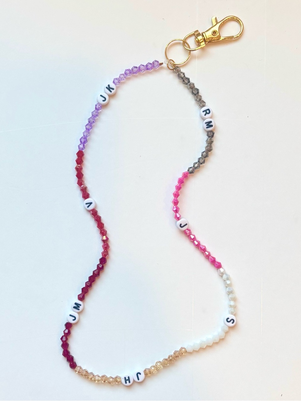 BTS ARIRANG Vinyl Member Color Beaded Keychain ARMY BOMB Strap